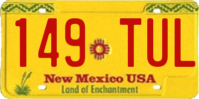 NM license plate 149TUL