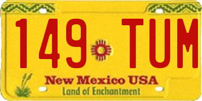 NM license plate 149TUM