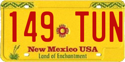 NM license plate 149TUN