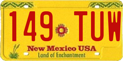 NM license plate 149TUW