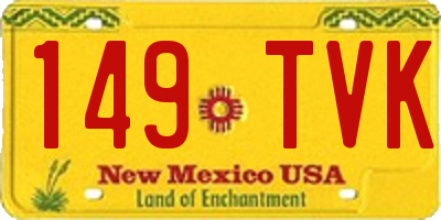 NM license plate 149TVK