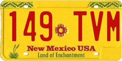 NM license plate 149TVM