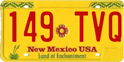 NM license plate 149TVQ