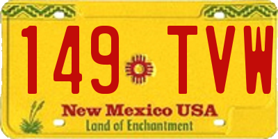 NM license plate 149TVW