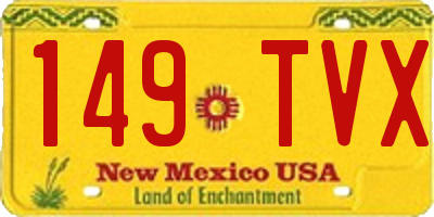 NM license plate 149TVX