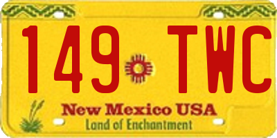 NM license plate 149TWC