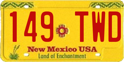 NM license plate 149TWD