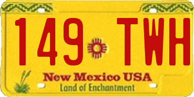 NM license plate 149TWH