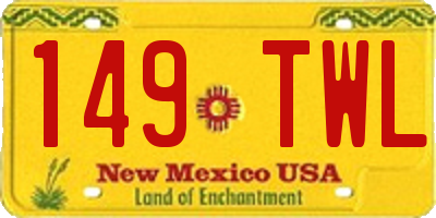 NM license plate 149TWL