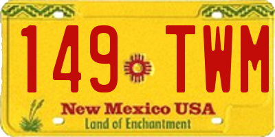 NM license plate 149TWM