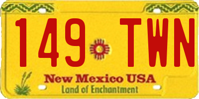 NM license plate 149TWN