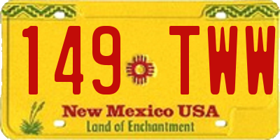 NM license plate 149TWW