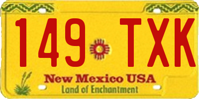 NM license plate 149TXK
