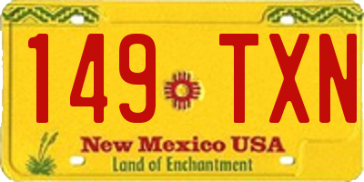NM license plate 149TXN