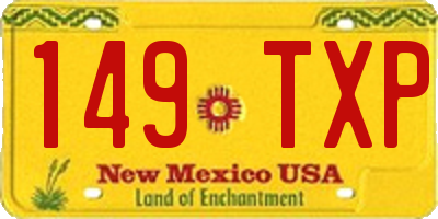 NM license plate 149TXP