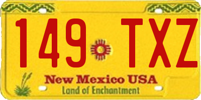 NM license plate 149TXZ