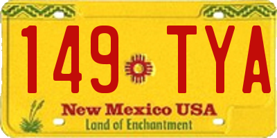 NM license plate 149TYA