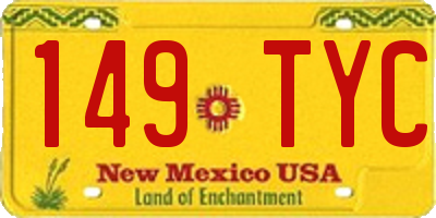 NM license plate 149TYC
