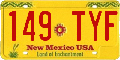 NM license plate 149TYF
