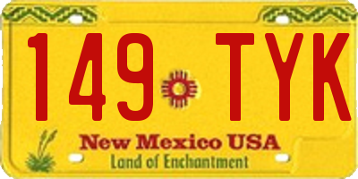 NM license plate 149TYK
