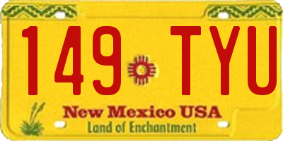 NM license plate 149TYU