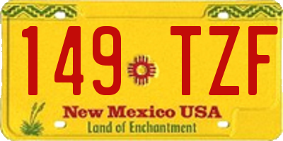 NM license plate 149TZF