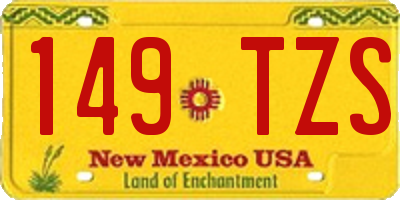 NM license plate 149TZS