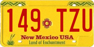 NM license plate 149TZU