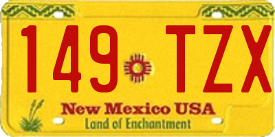 NM license plate 149TZX