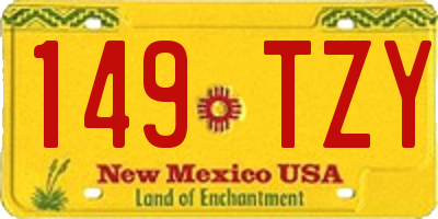 NM license plate 149TZY