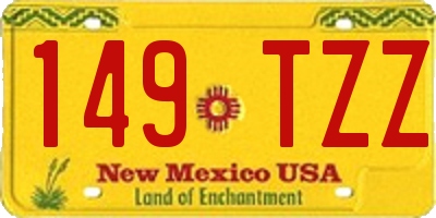 NM license plate 149TZZ