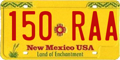 NM license plate 150RAA