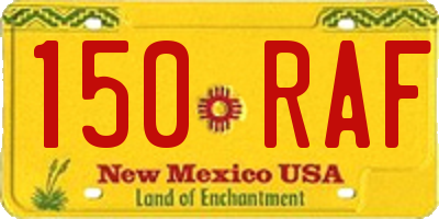 NM license plate 150RAF
