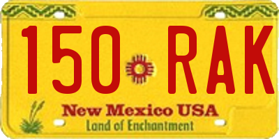 NM license plate 150RAK