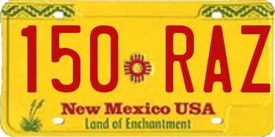 NM license plate 150RAZ
