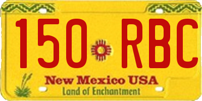 NM license plate 150RBC