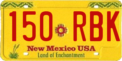 NM license plate 150RBK