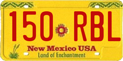 NM license plate 150RBL