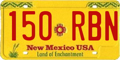NM license plate 150RBN