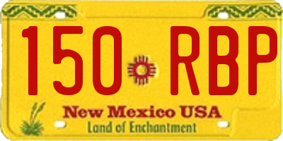 NM license plate 150RBP