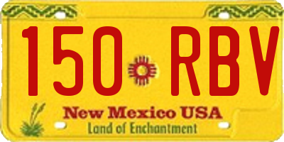 NM license plate 150RBV