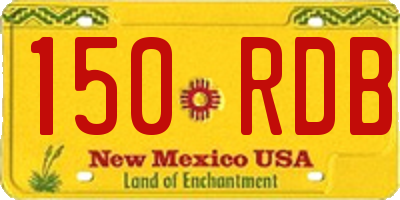 NM license plate 150RDB