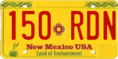 NM license plate 150RDN