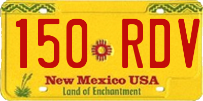 NM license plate 150RDV