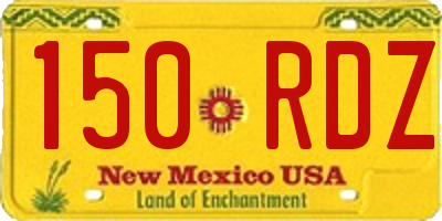 NM license plate 150RDZ