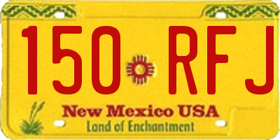 NM license plate 150RFJ