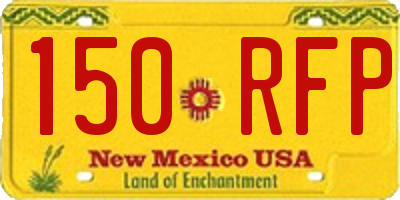 NM license plate 150RFP
