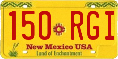 NM license plate 150RGI
