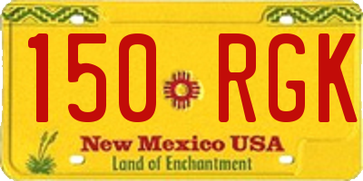 NM license plate 150RGK