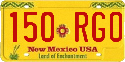 NM license plate 150RGO